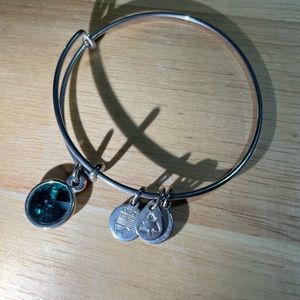 May month gem stone Alex and ani bracelet - green